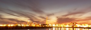 Photos of the Moncton skyline during and after sunset, 10 October 2013